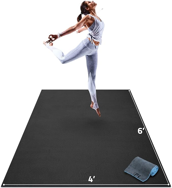Gorilla Mats Premium Large Yoga Mat – 6' 4' x 8mm Extra