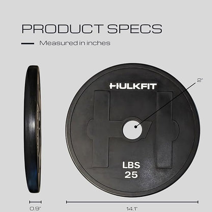 HulkFit 2-inch Rubber Coated Steel Weight Plates Set