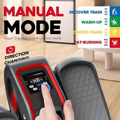 KeppiFitness Under Desk Elliptical Machine, Ellipse Leg Exerciser for Home Equipment, Mini Elliptical Machine for Seniors, Electric Seated Pedal Exerciser for Leg Exercise with Remote Control