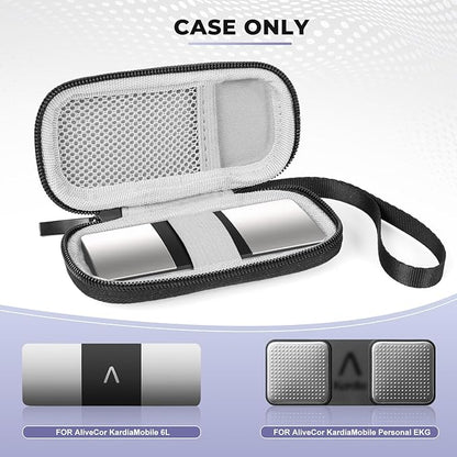Case Compatible for KardiaMobile EKG Heart Monitor, Hard Travel Case for KardiaMobile 6L, Kardia EKG, Heart Monitor Travel Box (Dark Gray)