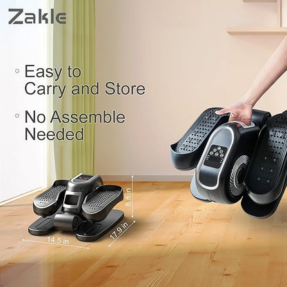 Zakle Ellipse Leg Exerciser as Seen on Tv for Seniors, Electric Under Desk Elliptical Machine w/Remote & 12 Speeds Level, Manual & Auto Mode, Quiet Seated Pedal Exerciser for Home Office