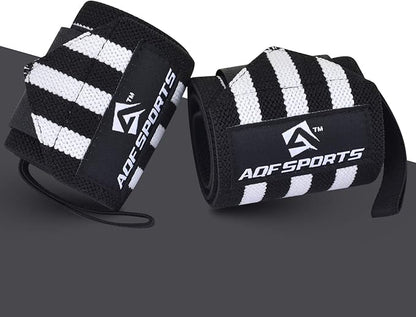 Wrist Wraps for Weightlifting - USPA & IPL Approved 18" Gym Wrist Support with Thumb Loop - Heavy Duty Lifting Wrist Straps for Fitness, Workout, Powerlifting, & Bodybuilding (Pair)