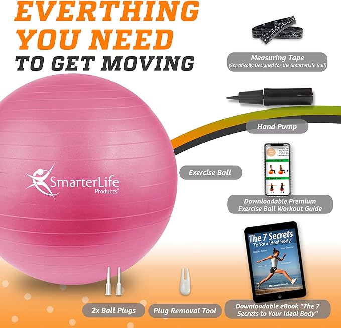 SmarterLife Workout Exercise Ball for Fitness