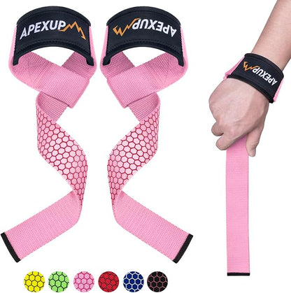APEXUP Weight Lifting Straps for Weightlifting, Lifting Wrist Straps Gym, Deadlift Straps, Anti Slip Silicone and Neoprene Padded Weightlifting Straps Men Women Powerlifting, Strength Training