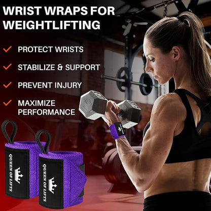 TECEUM Weightlifting 18" & 12" Wrist Wraps with Thumb Loop – Heavy Duty Wrist Workout Braces for Men and Women – Ideal for Powerlifting, Strength Training, Bodybuilding