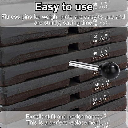 2pcs Weight Stack Pins, Round Lifting Cable Pin Tensile 3/8 Inch Locking Space, Plate Performance Selector Bench Pin, Universal Weight Pin for Home Gym Drop Set Exercise Machine Part Accessories