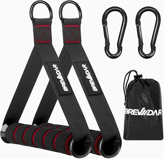 Exercise Handles - Gym Attachments for Cable Machine, Chest Fly, Resistance Bands, Pull up - Foam Handles with Gourd Hooks (Pair)