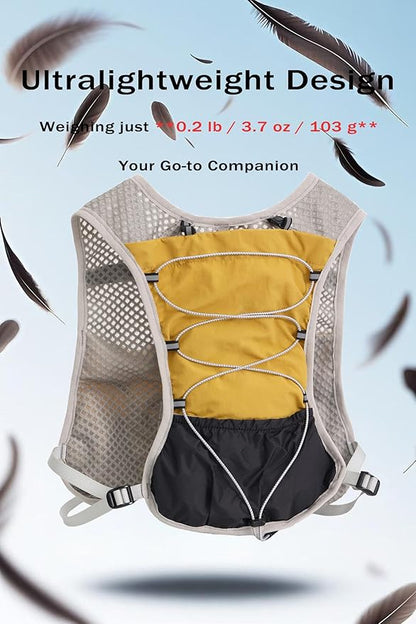 Hydration Running Vest Ultra-Lightweight for Women Men [2025 Upgraded], Breathable All-Weather Water Vest Hiking Backpack, Adjustable Water Backpack for Hiking, Cycling, Trail Marathon Race