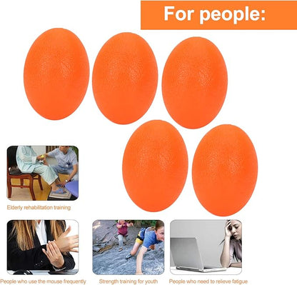 Sonew 5pcs Silicone Grip Ball Egg-Shaped Wrist Exercise
