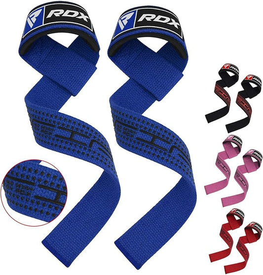 RDX Weight Lifting Straps Deadlifting Powerlifting, 5MM Neoprene Wrist Support, Anti Slip 60CM Hand Bar Grip, Heavy Duty Bodybuilding Weightlifting Workout, Soft Cotton, Strength Training Gym Fitness