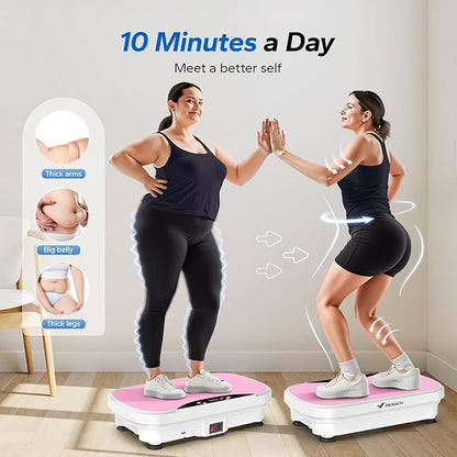 MERACH Vibration Plate Exercise Machine, Vibration Plate with Bluetooth and LED Display, Vibrating Plate Exercise Machine for Women Men, Workout Equipment for Home