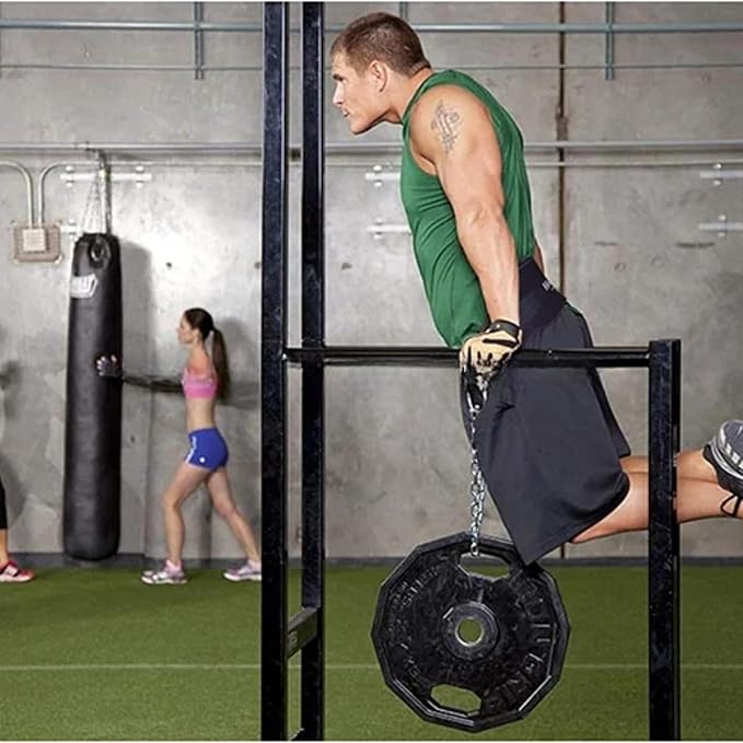Dip Belt For Weightlifting - 37'' Chain Pull 550lbs Weight