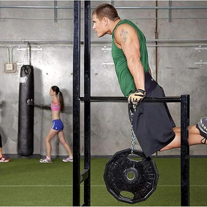 Dip Belt For Weightlifting - 37'' Chain Pull 550lbs Weight