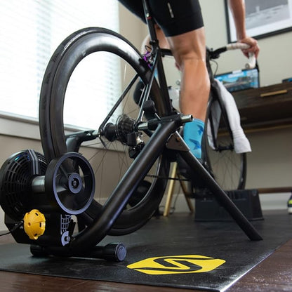 Saris Bike Trainer Accessory Mat - 65" x 36" PVC Foam - Non-Slip Surface Protects Floors from Sweat & Grime, Durable for Indoor Cycling and Exercise Equipment