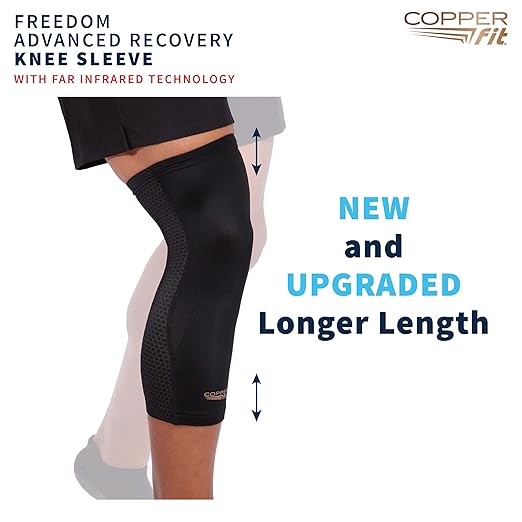 Copper Fit Recovery Knee Compression Sleeve - Breathable, Second Skin Feel - Arthritis, Joint Pain, Circulation - For Men and Women (Medium)