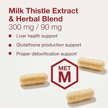 Protocol Liver Detox Support* - Liver Cleanse Detox* - Glutathione Supplement - Milk Thistle & Methionine - Dairy Free & Vegan - 90 Veg Capsules