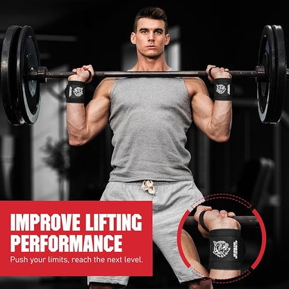 Wrist Wraps for Weightlifting-21" Lifting Wrist Straps for Weightlifting,Weight Lifting Wrist Wraps with Thumb Loop,Breathable Wrist Brace, Avoid Injury and Maximize Grip for Men & Women Powerliftin
