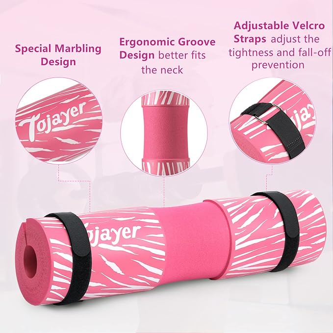 Squat Pad Barbell Pad - Neck & Shoulder Protective Foam Workout Weight Lifting Bar Cushion for Lunges & Hip Thrusts, Fit Standard and Olympic Bars Perfectly, Multi-color Choices