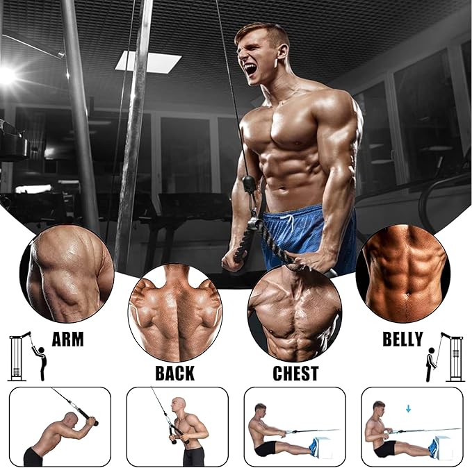 Taeku LAT Pulley System for Home Gym – Strength Training Fitness Equipment Cable Machine for Triceps, Biceps, Back & Shoulder Workouts