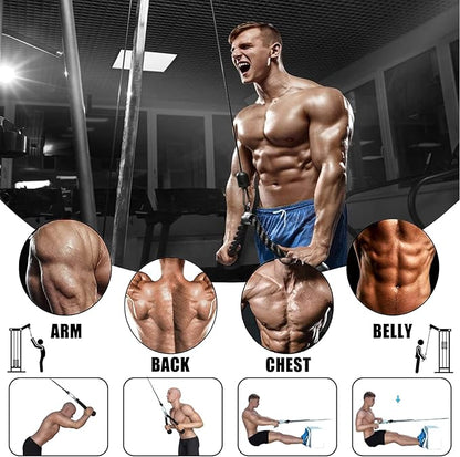 Taeku LAT Pulley System for Home Gym – Strength Training Fitness Equipment Cable Machine for Triceps, Biceps, Back & Shoulder Workouts