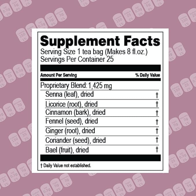 Hyleys Colon Cleanse Tea Acai Berry Flavor - 25 Tea Bags (12 Pack - 300 Tea Bags Total)
