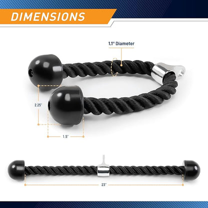 Marcy Heavy Duty Nylon Triceps Rope for Upper Body Workout TCR-24