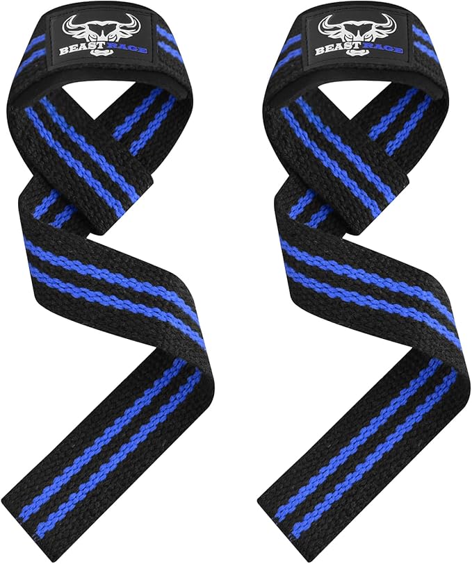 BEAST RAGE Lifting Straps for Weightlifting, Weight Lifting Straps Gym Power Workouts Lifting Wrist Straps Padded Cotton Men Women Support Lifters Deadlift Straps Hard Pull Exercise Straps