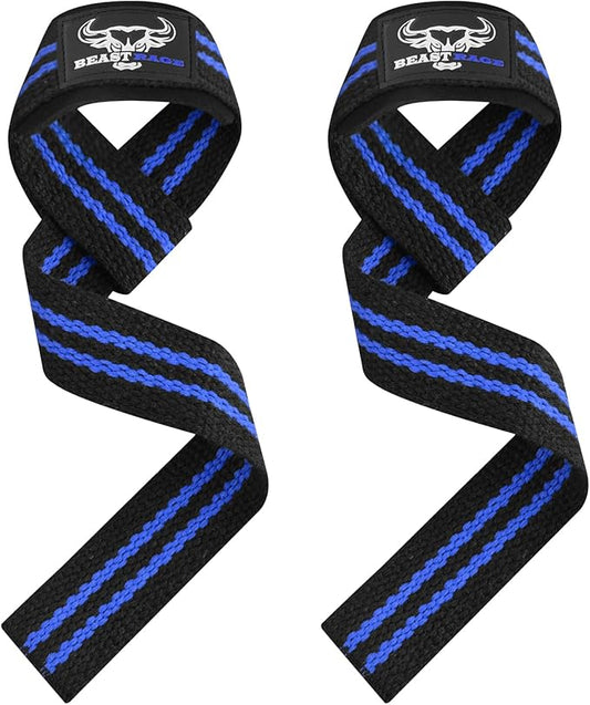 BEAST RAGE Lifting Straps for Weightlifting, Weight Lifting Straps Gym Power Workouts Lifting Wrist Straps Padded Cotton Men Women Support Lifters Deadlift Straps Hard Pull Exercise Straps