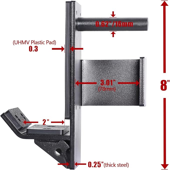 SYL Fitness J-Hooks for Squat/Power Rack - Available 2"x2" and 3"x3", Heavy