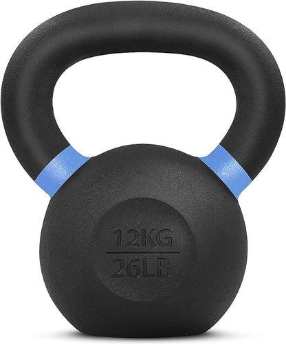 Yes4All Powder Coated Cast Iron Kettlebell Strength Training Kettlebells Weight Set for Full Body Workout, Home Gym