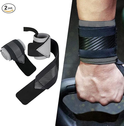 Jaffick Double-Layer Reinforced Wrist Wraps for Weightlifting - Men & Women, Thumb Loop Design for Powerlifting, Crossfit, Bodybuilding, Deadlifting - Fits Both Hands
