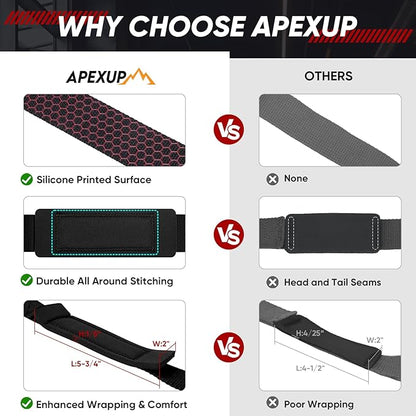 APEXUP Weight Lifting Straps for Weightlifting, Lifting Wrist Straps Gym, Deadlift Straps, Anti Slip Silicone and Neoprene Padded Weightlifting Straps Men Women Powerlifting, Strength Training