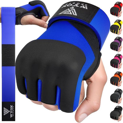 WYOX Gel Boxing Hand Wraps Inner Gloves for Men & Women, 80cm Quick Wrist Straps, Padded Knuckle Protection for Muay Thai Kickboxing, Hand Wraps for Boxing & Martial Arts