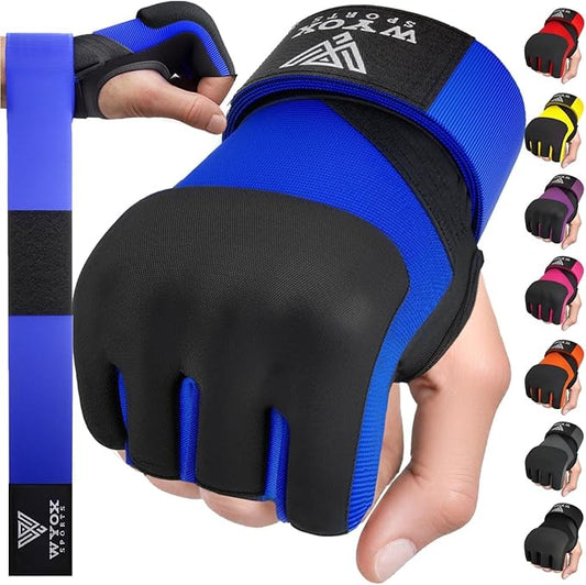 WYOX Gel Boxing Hand Wraps Inner Gloves for Men & Women, 80cm Quick Wrist Straps, Padded Knuckle Protection for Muay Thai Kickboxing, Hand Wraps for Boxing & Martial Arts