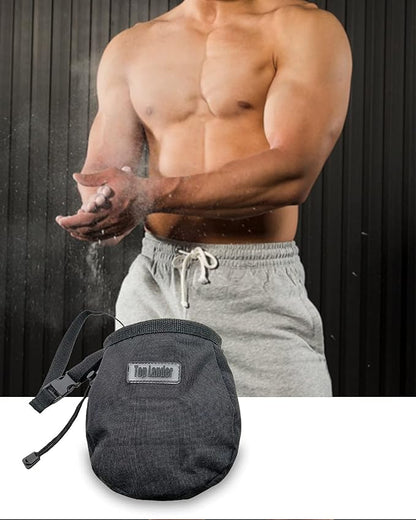 Rock Climbing Chalk Bag with Belt and Zipper Pocket for Fitness Gym Weight Lifting Hunting Bouldering Magnesium Sack