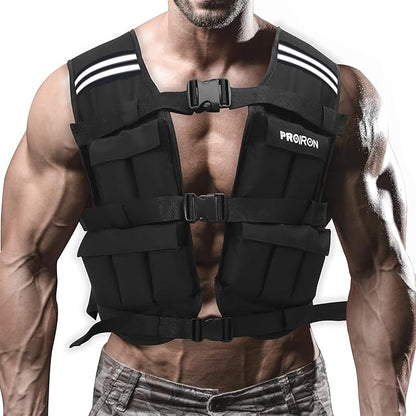 PROIRON Adjustable Weighted Vest 22LB/44LB,1LB/2LB Increment,Fully Adjustable Weight Vest for Men Women, Body Weight Vest for Running Workout Walking Boxing Strength Training Fitness Cardio, Weight Loss,Home Gym Equipment