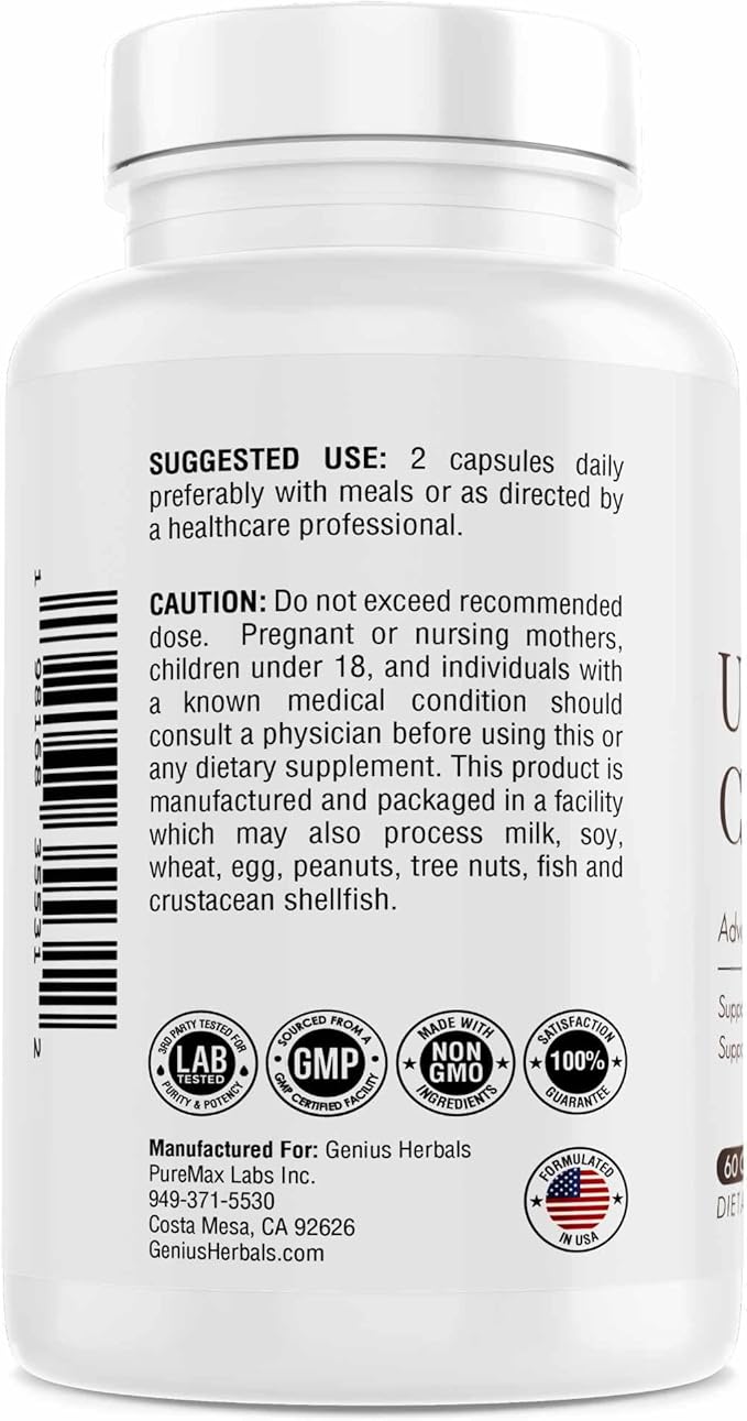 Uric Acid Cleanse – Supports Kidney, Liver, Gallbladder & Urinary Tract Health, Advanced Herbal Formula - 60 Capsules