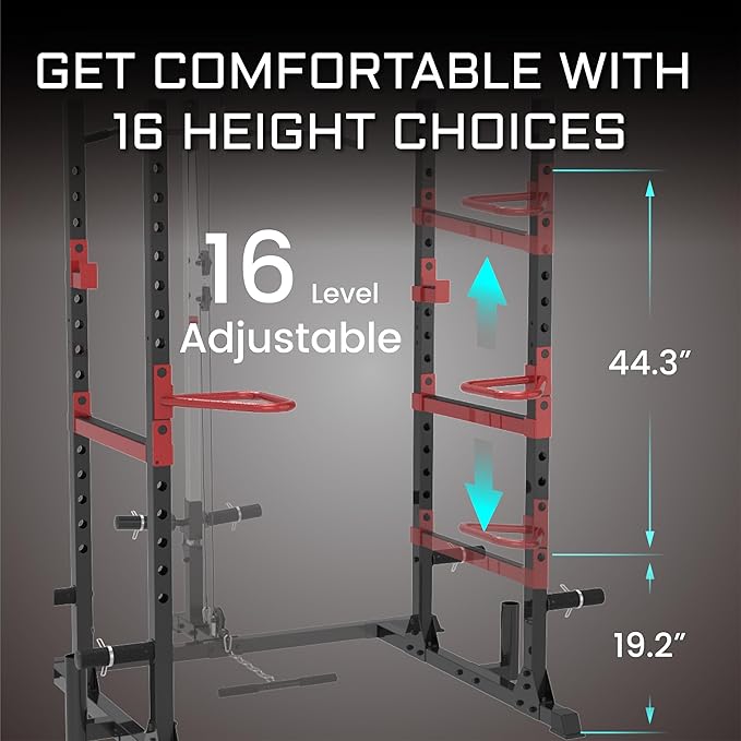 Fitness Reality Squat Rack Power Cage with Optional LAT Pulldown, Cable Crossover