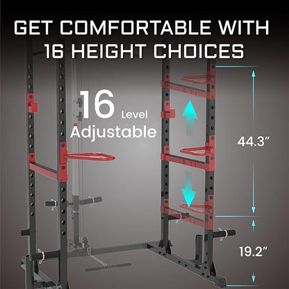 Fitness Reality Squat Rack Power Cage with Optional LAT Pulldown, Cable Crossover
