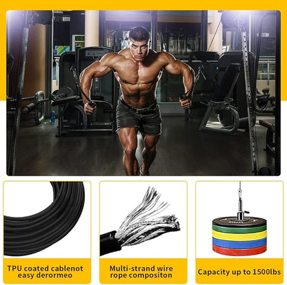 Fitness Gym Replacement Cable Fitness Pulley Cable,Heavy Duty 5mm Steel Wire Rope for Home Gym Cable Pulley Machine Accessories