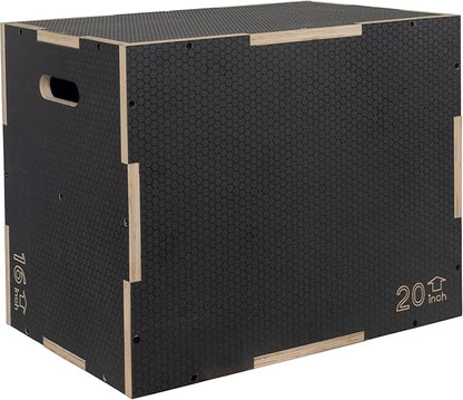 Signature Fitness 3 in 1 Non-Slip Wooden Plyo