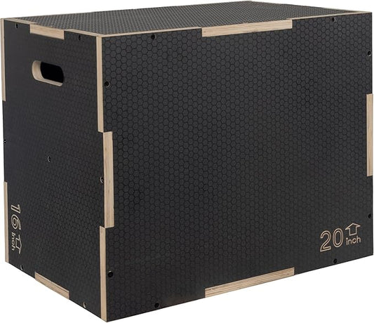 Signature Fitness 3 in 1 Non-Slip Wooden Plyo