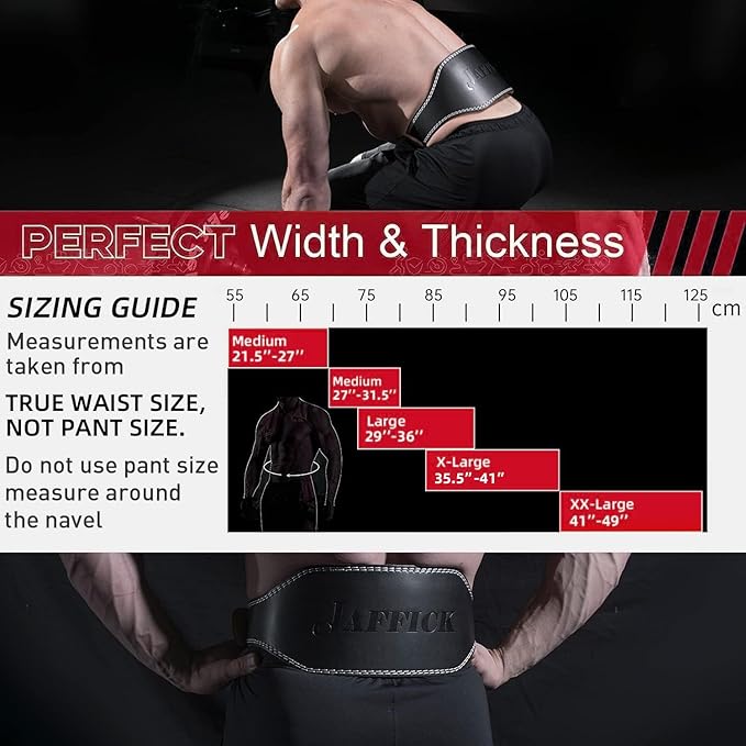 Jaffick Weight lifting Belt for 7MM Leather Pro 4 Inch