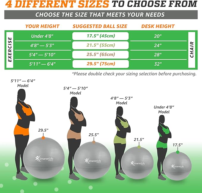 SmarterLife Workout Exercise Ball for Fitness