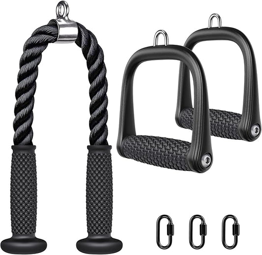 Kipika Tricep Pull Down Attachment, Cable Machine Accessories for Home Gym, Cable Machine Attachments Pulley System Gym, LAT Pull Down Attachment Weight Fitness