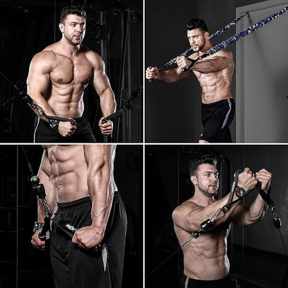 INNSTAR Upgraded Heavy Duty Exercise Handles, Cable Machine Attachments Resistance Bands With Solid ABS Core Grips, Fitness Strap Stirrup Handle Cable Attachment