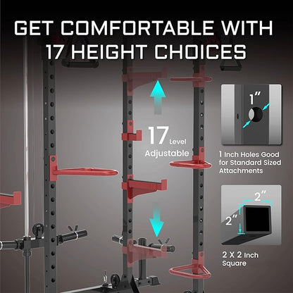 Fitness Reality Squat Rack Power Cage with Optional LAT Pulldown, Cable Crossover