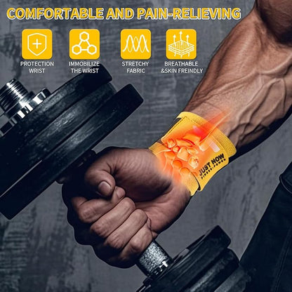 Wrist Wraps for Weightlifting - 24" Pro-Grade Wrist Straps for Weightlifting, Weight Lifting Wrist Wraps with L/R Tabs, Breathable Gym Wrist Wraps for Weight Training, Men and Women