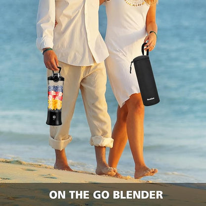 Portable Blender for Shakes and Smoothies- Personal Juicer 20 OZ Electric Protein Shaker Bottle with Insulated Sleeve, USB-C Rechargeable,Travel Lid-Small Blender Cup for Kitchen, Office, Gym,Travel