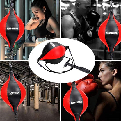 TOCO FREIDO Double End Punching Ball, Speed Bag with Difficulty Levels Boxing Reflex Ball with Headband, Perfect for Reaction, Agility, and Hand Eye Coordination Training